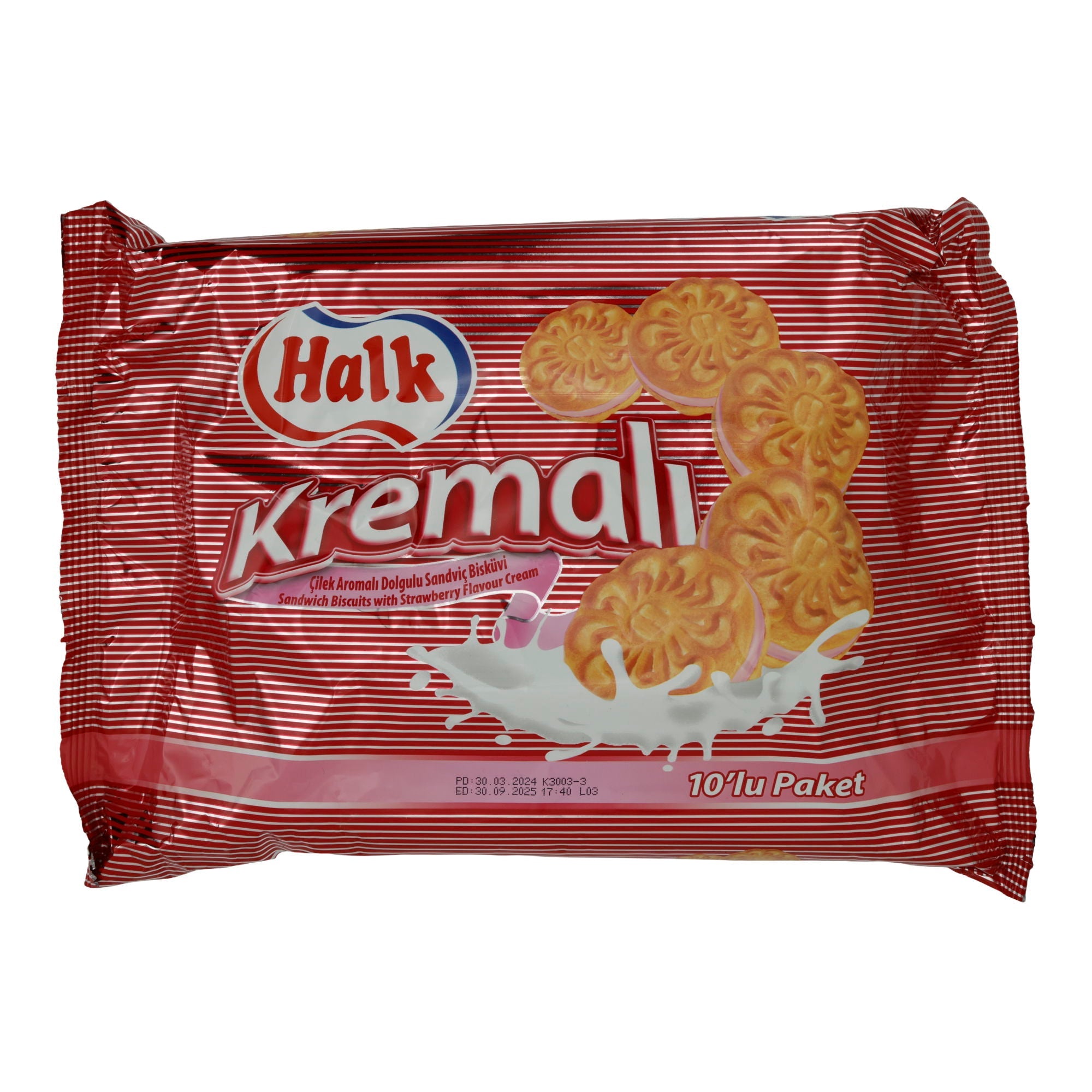 Sandwichkekse Halk Kremalı | Doppelkeks | mit Erdbeercreme | 500g HALK